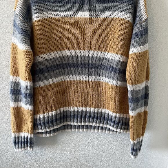 Rip Curl Women's Sweater Size Small Oversized Striped Y2K Retro Vibe Orange Gray - Picture 5 of 13